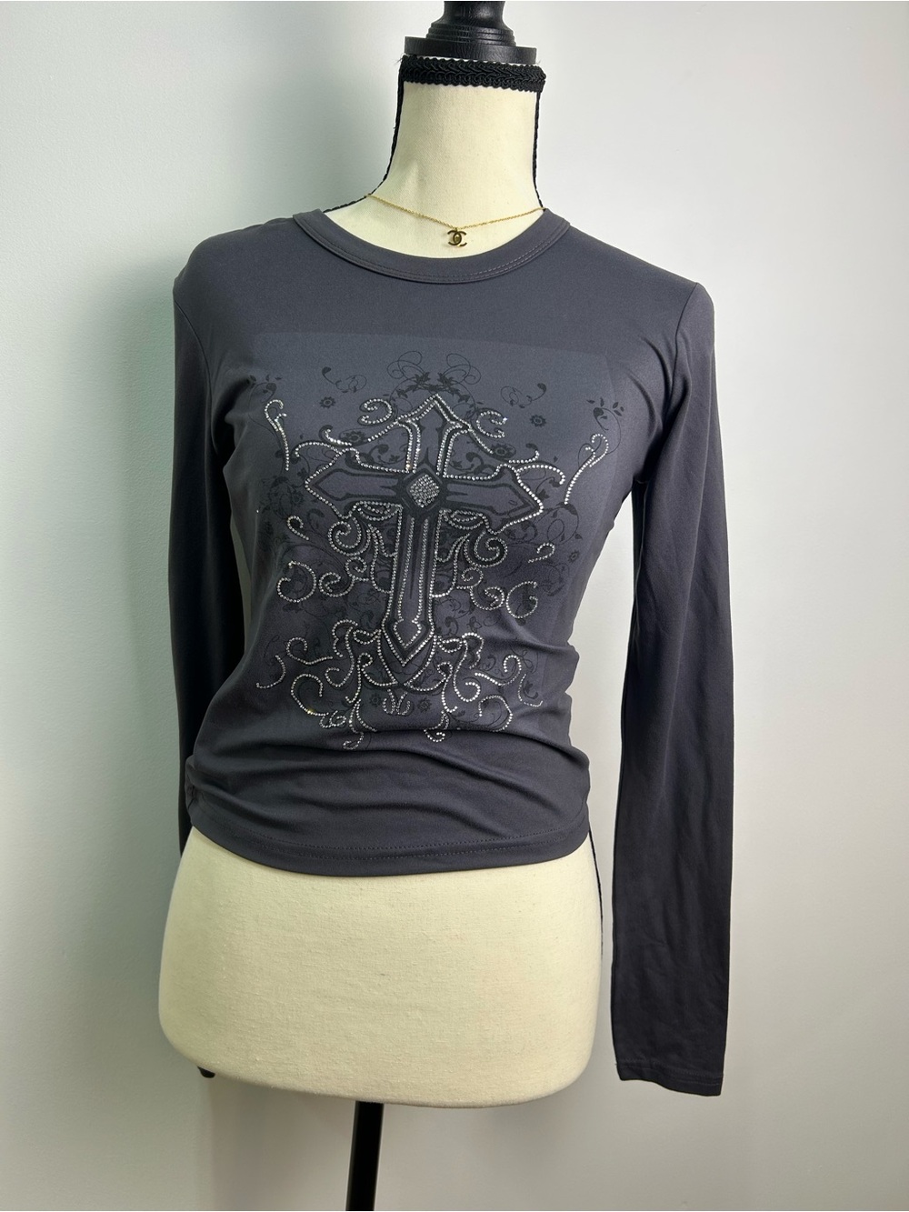 Y2K Rhinestone Charlotte Russe Long Sleeve - Picture 2 of 6